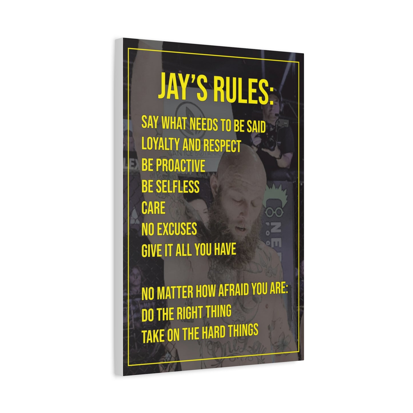 Jay’s Rules Canvas Wall Art — Motivational Quote Matte Stretched Canvas