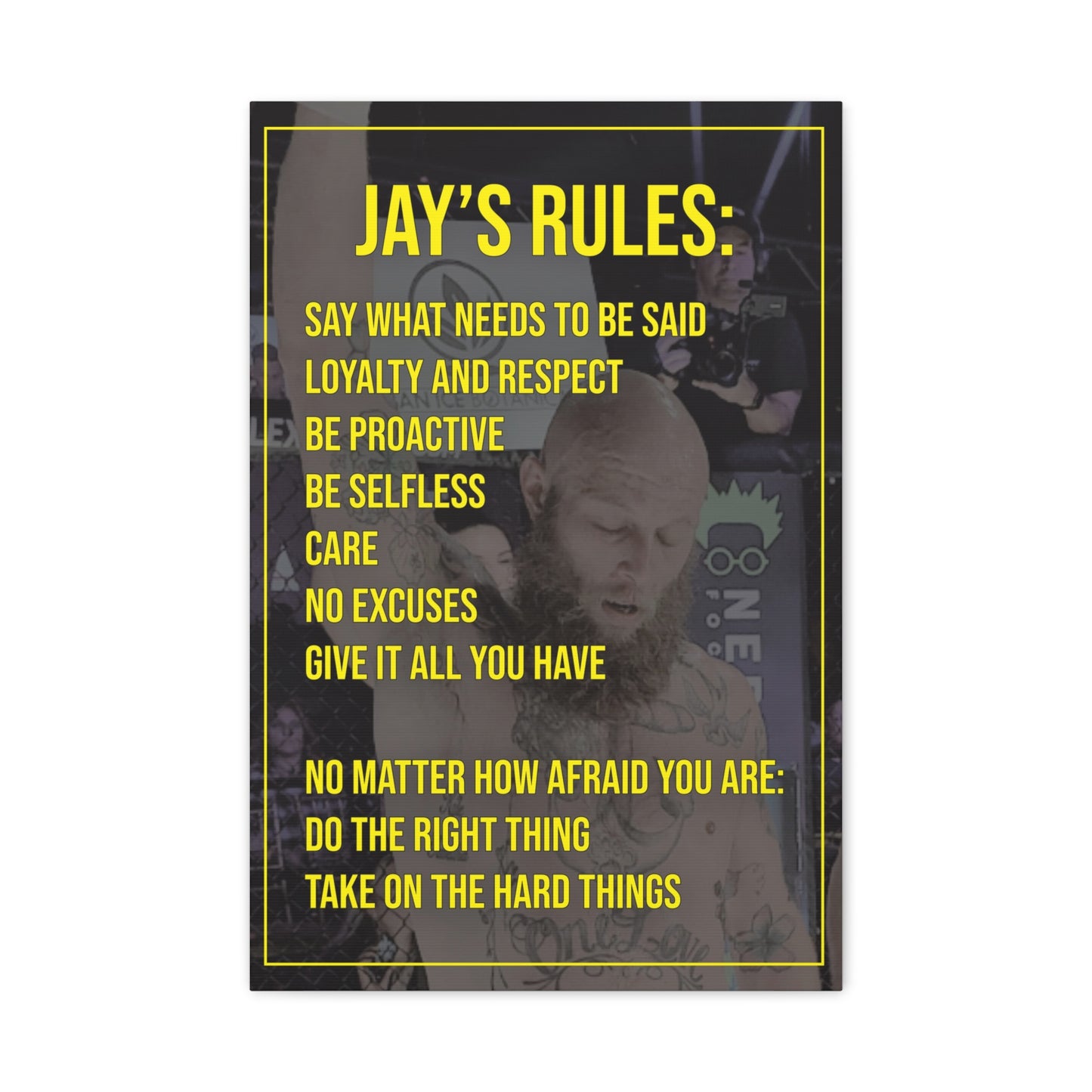 Jay’s Rules Canvas Wall Art — Motivational Quote Matte Stretched Canvas